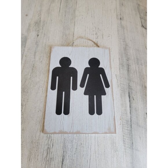 Male female bathroom sign home‎ decor funny - Picture 1 of 5